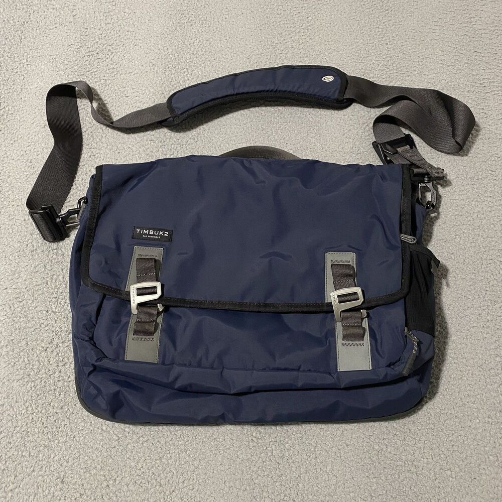 Timbuk2 Command Messenger Bag Large Blue Canvas Laptop Crossbody Shoulder Travel